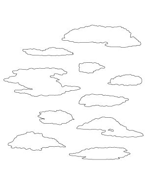 Simple Cloud Outline Patterns: DFX, EPS, PDF, PNG, and SVG Cut Files