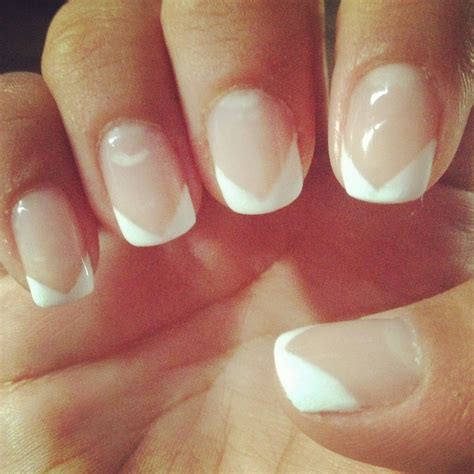 Gel manicure v shape French | French manicure gel nails, Manicure nail
