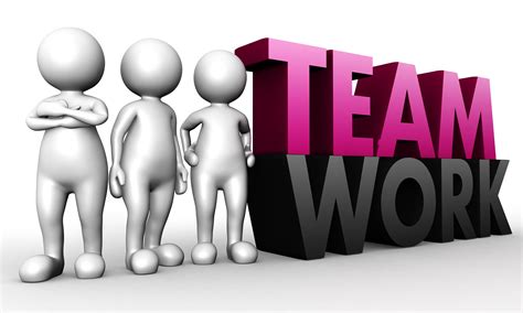 1114 3d Team Standing With Teamwork Text Stock Photo | PowerPoint