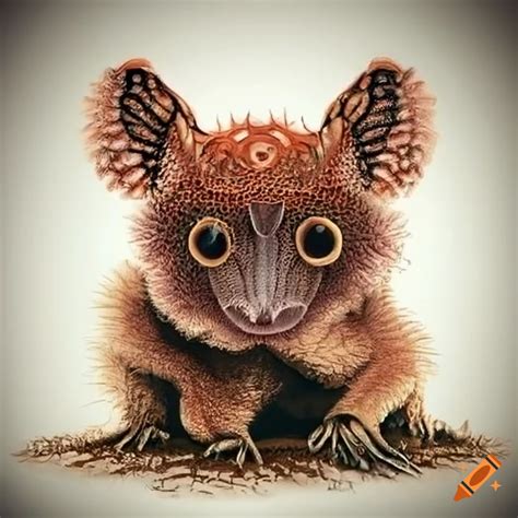 Illustration of cute and adorable animals inspired by haeckel