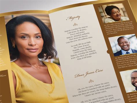 Gold Loving Funeral Program Template, Canva :: Behance