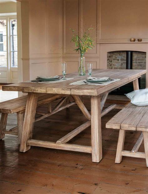 chilford solid wood dining table large garden trading
