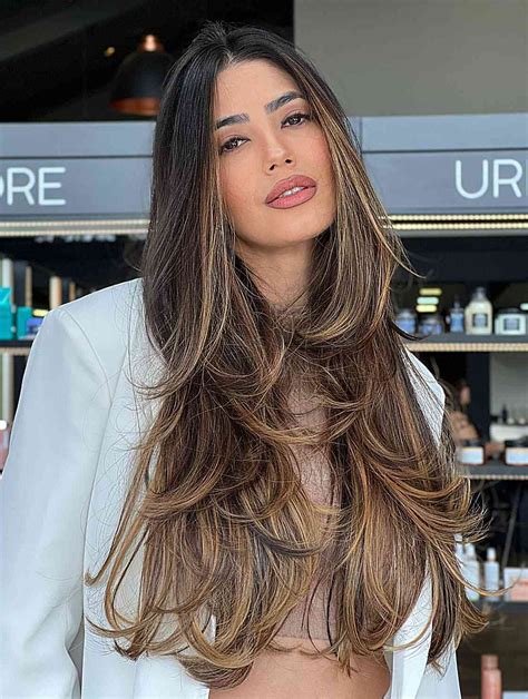 Long Brown Hair Wig Layered Wavy Wig Lace Front Long Hair Wigs