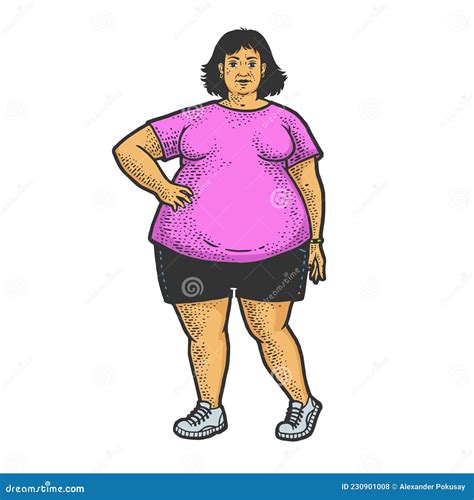 Ilustración Vectorial De Dibujos De Mujeres Gordas Ilustración del