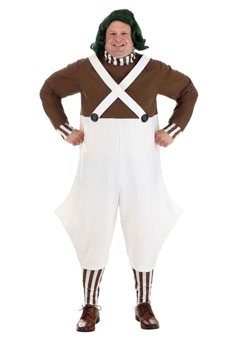 Men's Plus Size Willy Wonka Plus Size Oompa Loompa Costume