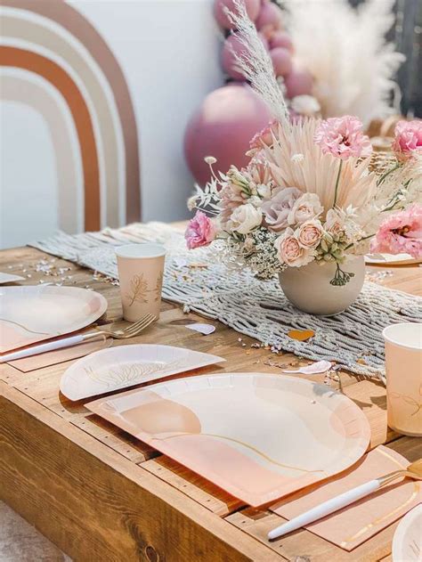 boho rainbow birthday party ideas photo     birthday