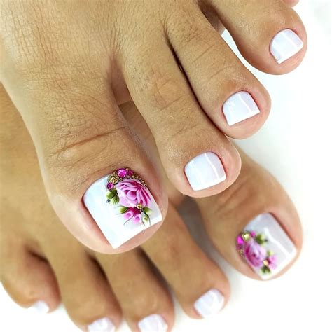 Desenho Unhas Do Pé - Unhas do pé decoradas com flores: 35 opções e 5 tutoriais