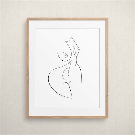 Home Decor Wall Hangings Fine Line Naked Woman Body Print Woman
