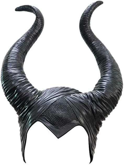 a black mask with long horns on it