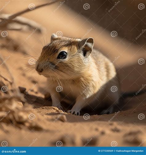 The Indian Gerbil In The Harsh Desert EnvironmenT Stock Photography ...