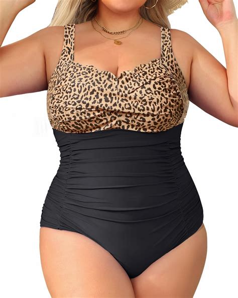 Aqua Eve Womens Plus Size One Piece Swimsuit- Tummy Control Bathing