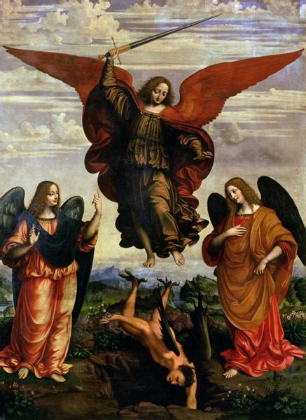 The Archangels triumphing over Lucifer Painting | Marco D'Oggiono Oil ...