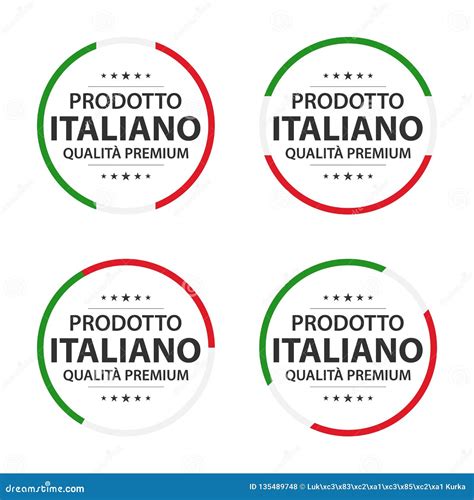 Set of Four Italian Icons, Italian Title Italian Product, Made in Italy