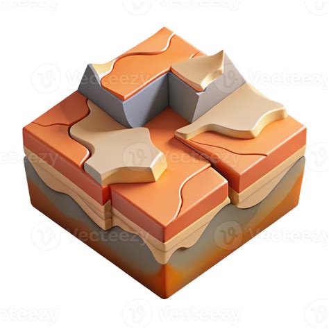 elegant creative Isometric View of Shifting Tectonic Plates Cutout high