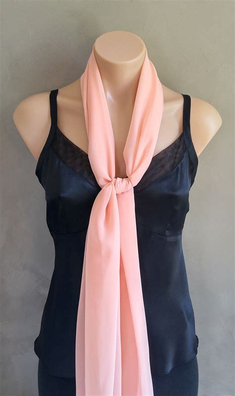 Peach Scarf Long Peach Scarf Peach Wedding Peach Scarf | Etsy