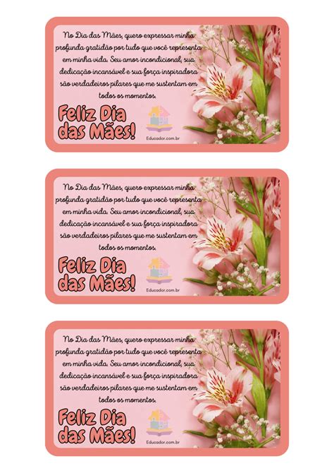 Bilhete Dia Das Maes - Cartão de dia das mães: diversos modelos para imprimir - Educador
