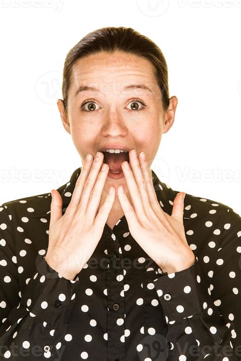 Surprised Caucasian Woman 884605 Stock Photo at Vecteezy