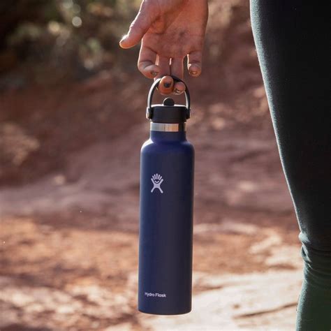 hydro flask  oz standard mouth water bottle  flex straw cap