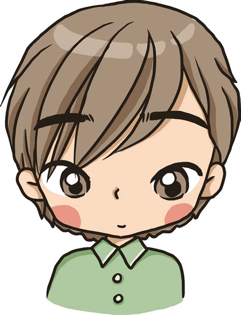 Boy profile cartoon avatar kawaii anime cute illustration clip art character chibi manga comic ...