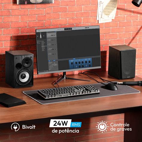 Potencia Caixa De Som Pc - Caixa de som para PC, Bivolt, 24W RMS de Potência, Madeira MDF, RCA e ...