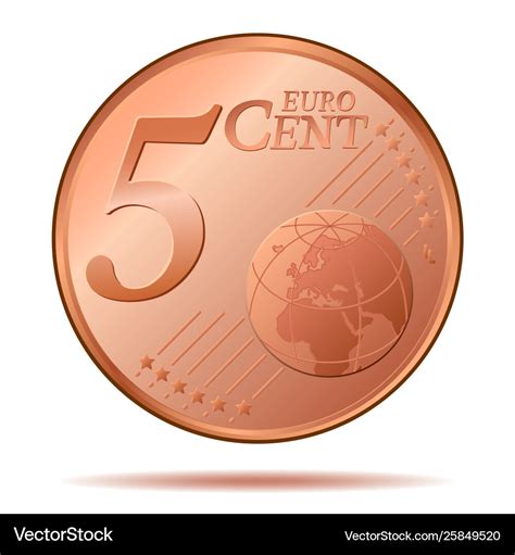 Five euro cent coin 5 Royalty Free Vector Image