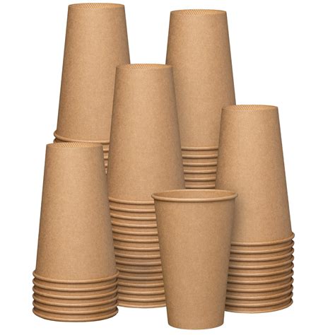 GUSTO [100 Count Kraft AIF9 Disposable Paper Cups, Hot Coffee Cups