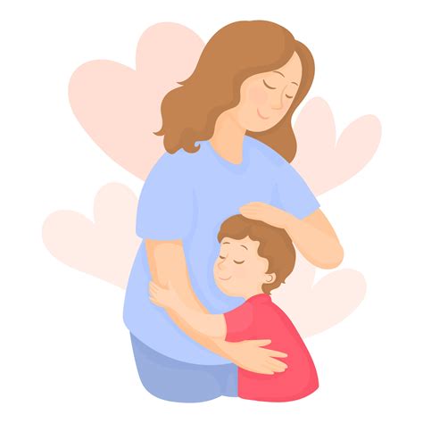 Mother's love. Mom's hug. Mom and son. Card on Mother's Day 21937248