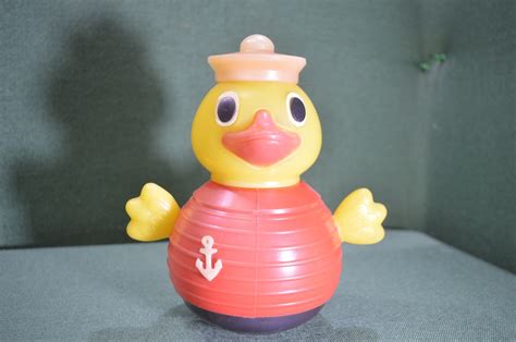 Купить Игрушка детская неваляшка "Утка моряк якорь". Пластмасса. СССР ...