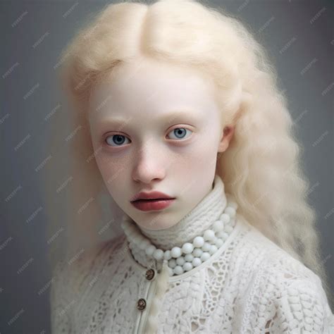 Premium AI Image | Albino girl portrait