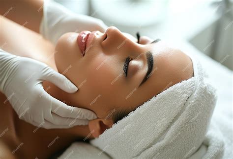 premium photo girl   facial   spa