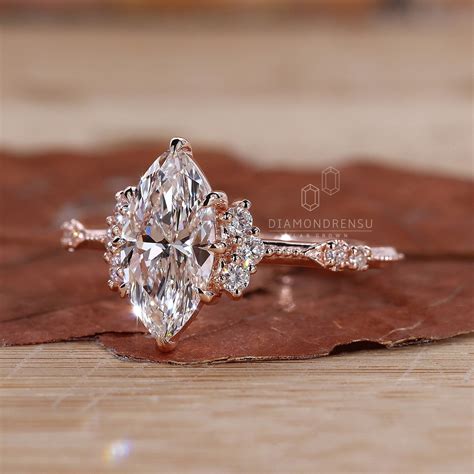 rose gold engagement rings  women    carat marquise cut lab