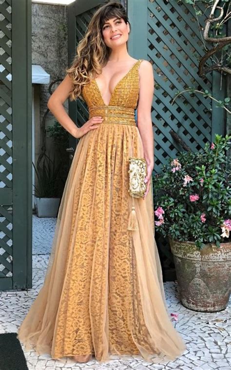 Vestido Dourado De Festa - Vestido de festa 2025: 50 longos dourado e rose gold – Pronta pra Festa