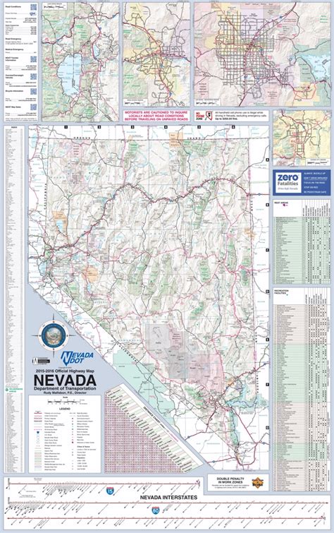 large detailed tourist map  nevada  cities  towns