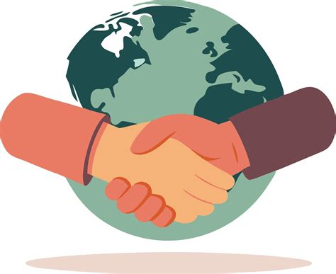Handshake over a globe representing global cooperation, partnership
