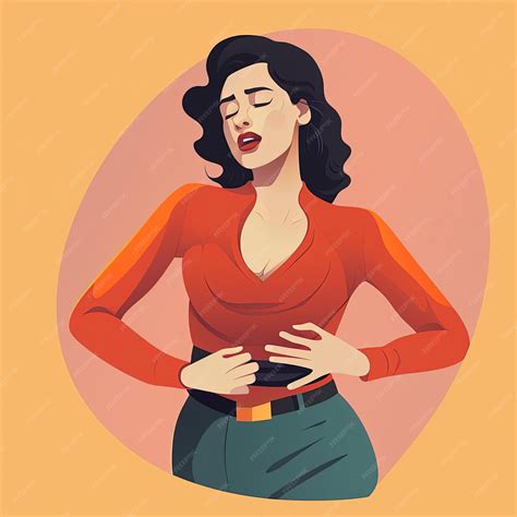 Premium Photo | An attractive woman with a bulging stomach holds her