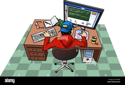 Cartoon computer man Stock Vector Images - Alamy