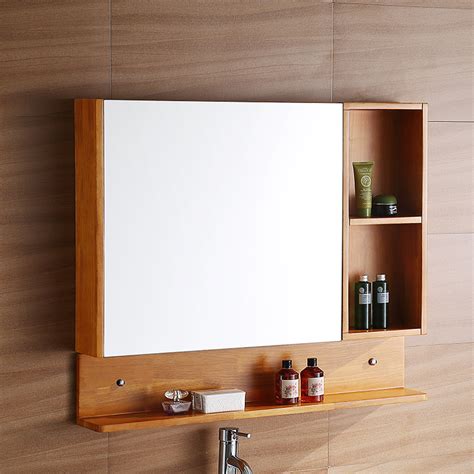 Oak Bathroom Mirror With Shelf – Everything Bathroom