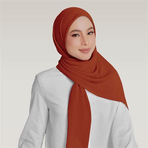 Plain Chiffon – Tangerine – Bushra