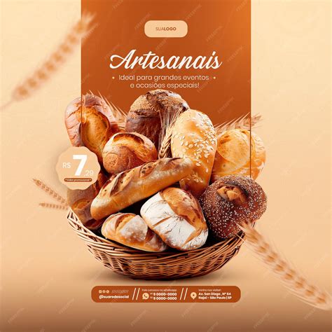 Premium PSD | Social media padaria panificadora bakery baking