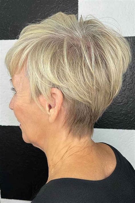 youthful pixie wedge haircut  women