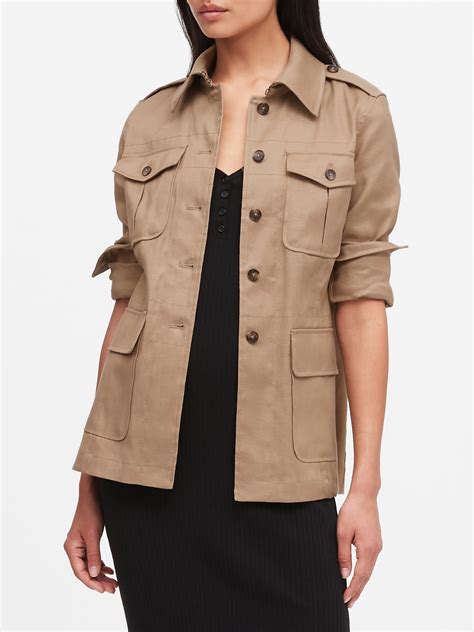 Linen-Cotton Safari Jacket | Banana Republic
