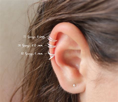 Tiny Helix Piercing, Helix Earring Hoop, Cartilage Hoop, Helix Earring ...
