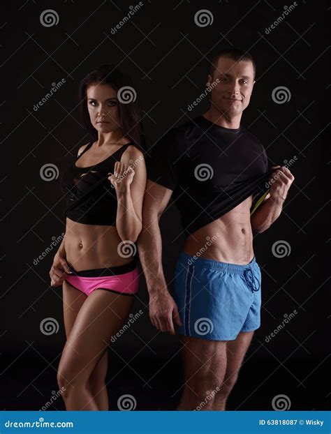 Athletes Show Their Perfect Abdominal Muscles Stock Image - Image of