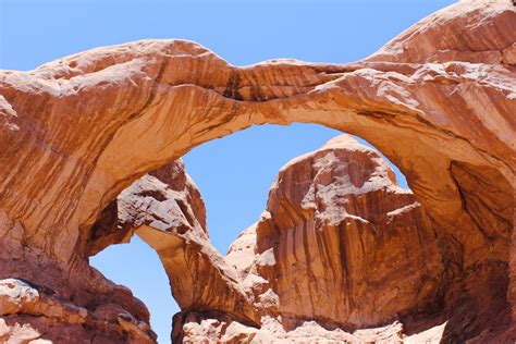 view   double arch  arches national park utah usa  stock