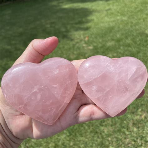 Buy a beautiful Rose Quartz Heart - The Rock Crystal Shop