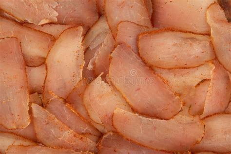Dried Ripening Loin Texture - Close-up of Slices of Dried Pork Loin Stock Photo - Image of ...