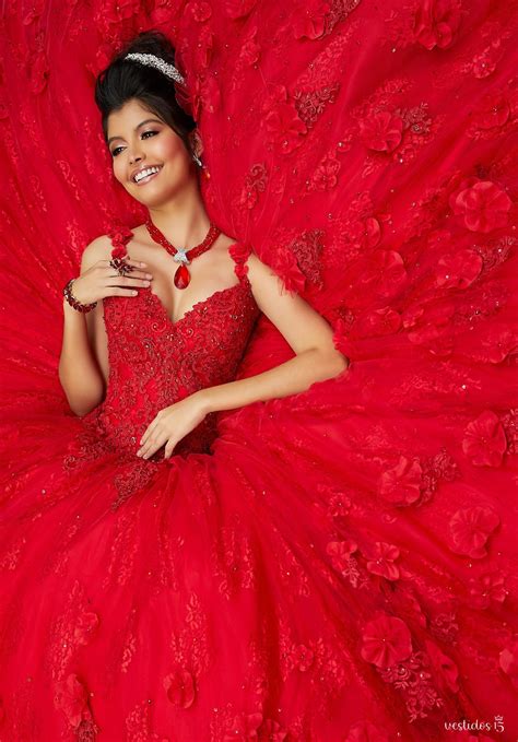 Vestido de 15 años Audelia Rojo - Vestidos 15