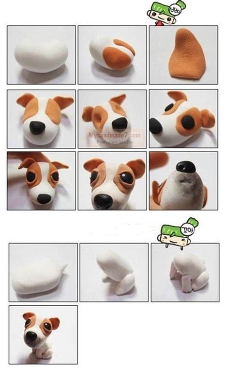 Собака из пластилина. Как слепить из пластилина собаку? | Fondant dog ...