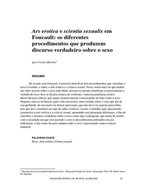ars erotica  scientia sexualis em foucault os diferentes