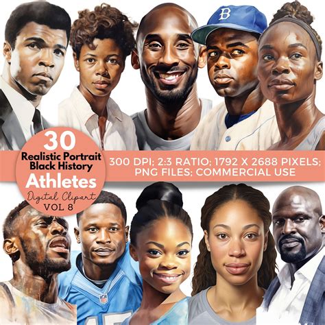 Black Athletes Clipart: Black History Month Bulletin Board (digital